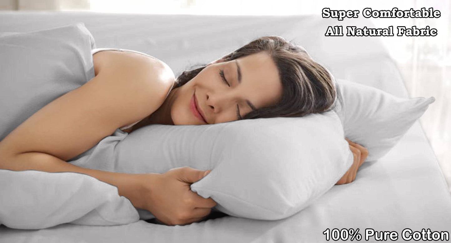 Pure Egyptian Cotton Duvet Cover Bed Set in Light Grey Euphoric Bedding