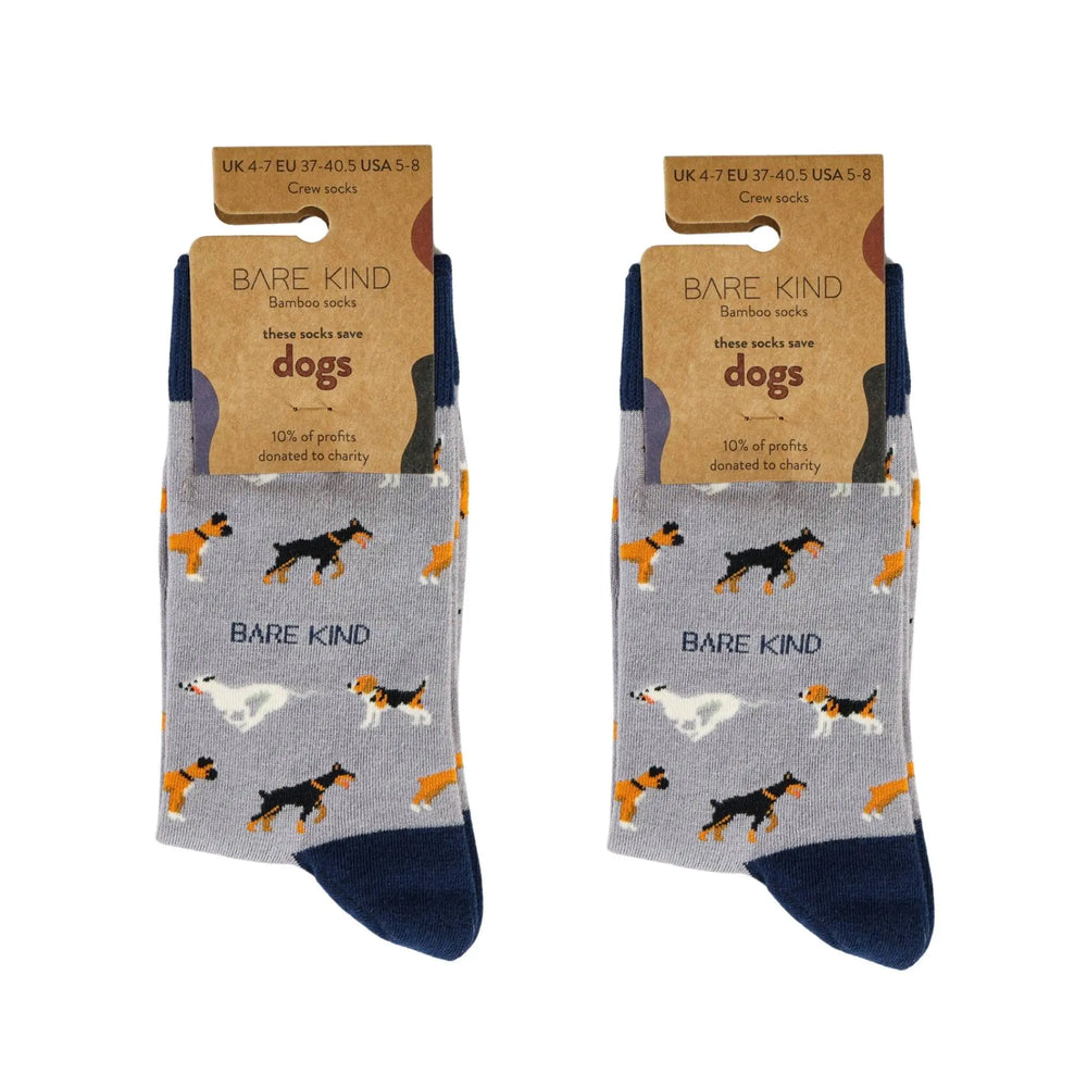 Purple Dog Pet Pair Bamboo Sock Set Bare Kind