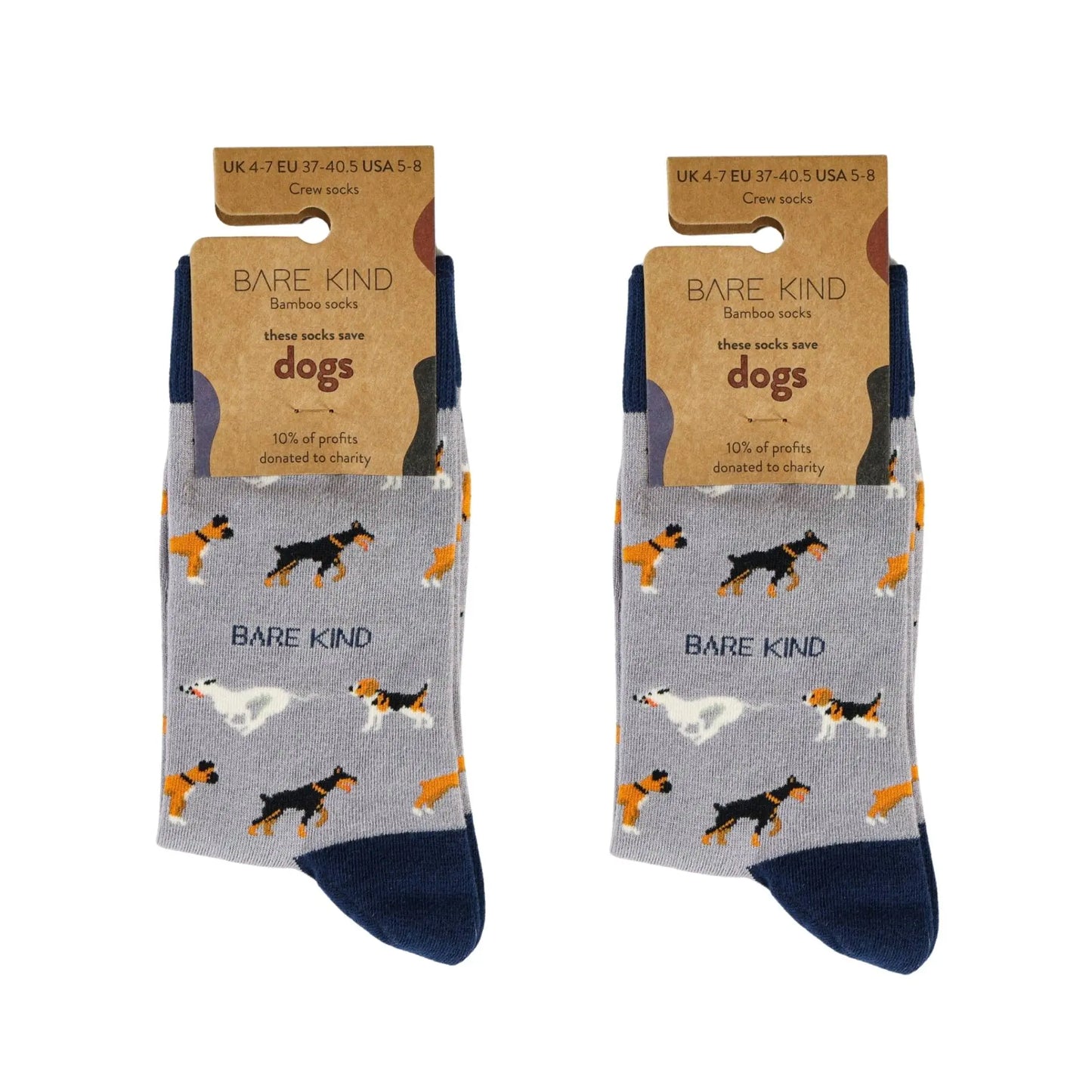 Purple Dog Pet Pair Bamboo Sock Set Bare Kind