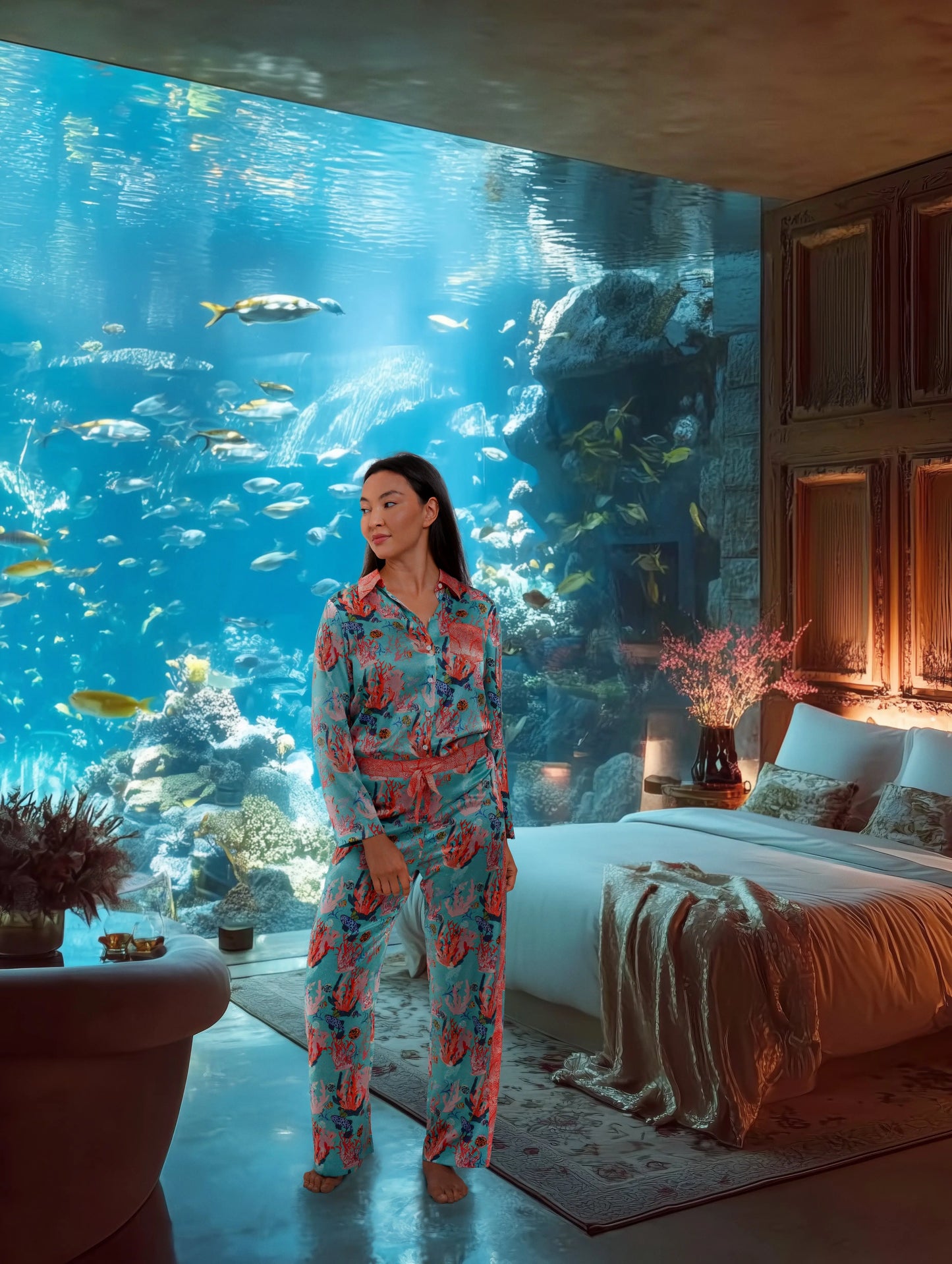 Pyjama Bottoms / "Underwater Coral" Jessica Russell Flint