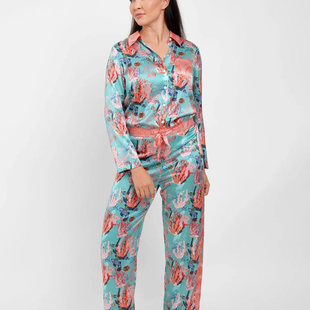 Pyjama Set / "Underwater Coral" Jessica Russell Flint
