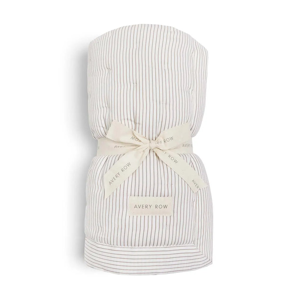 Quilted Bedspread - Natural Stripe Avery Row
