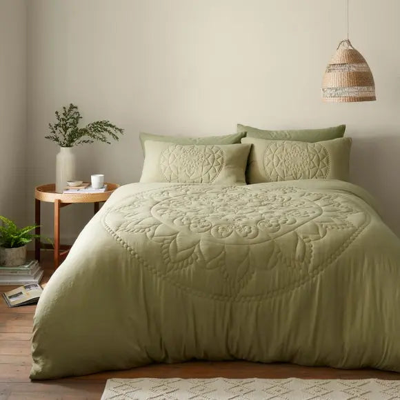 Quilted Mandala Duvet Cover and Pillowcase Set Dunelm