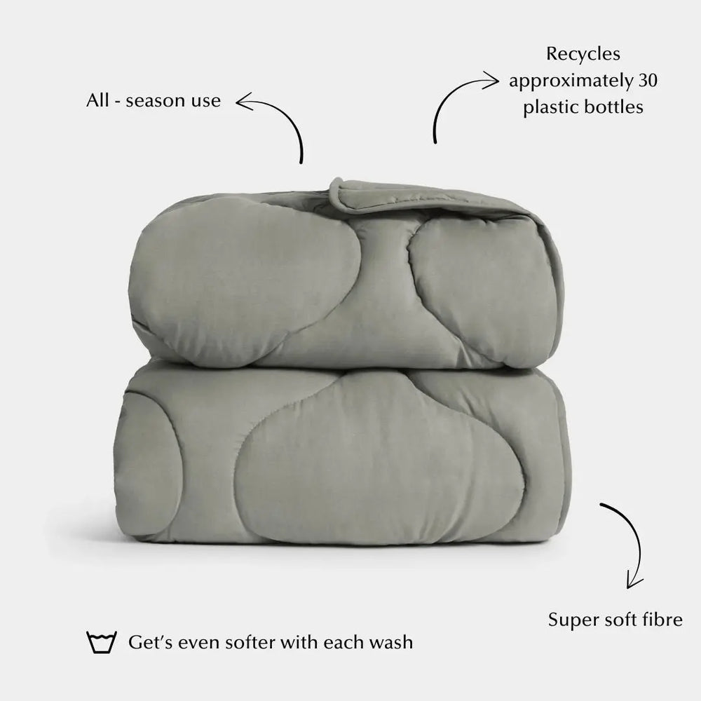 Quilted Snuggle Blanket in Grey Ethical Bedding™