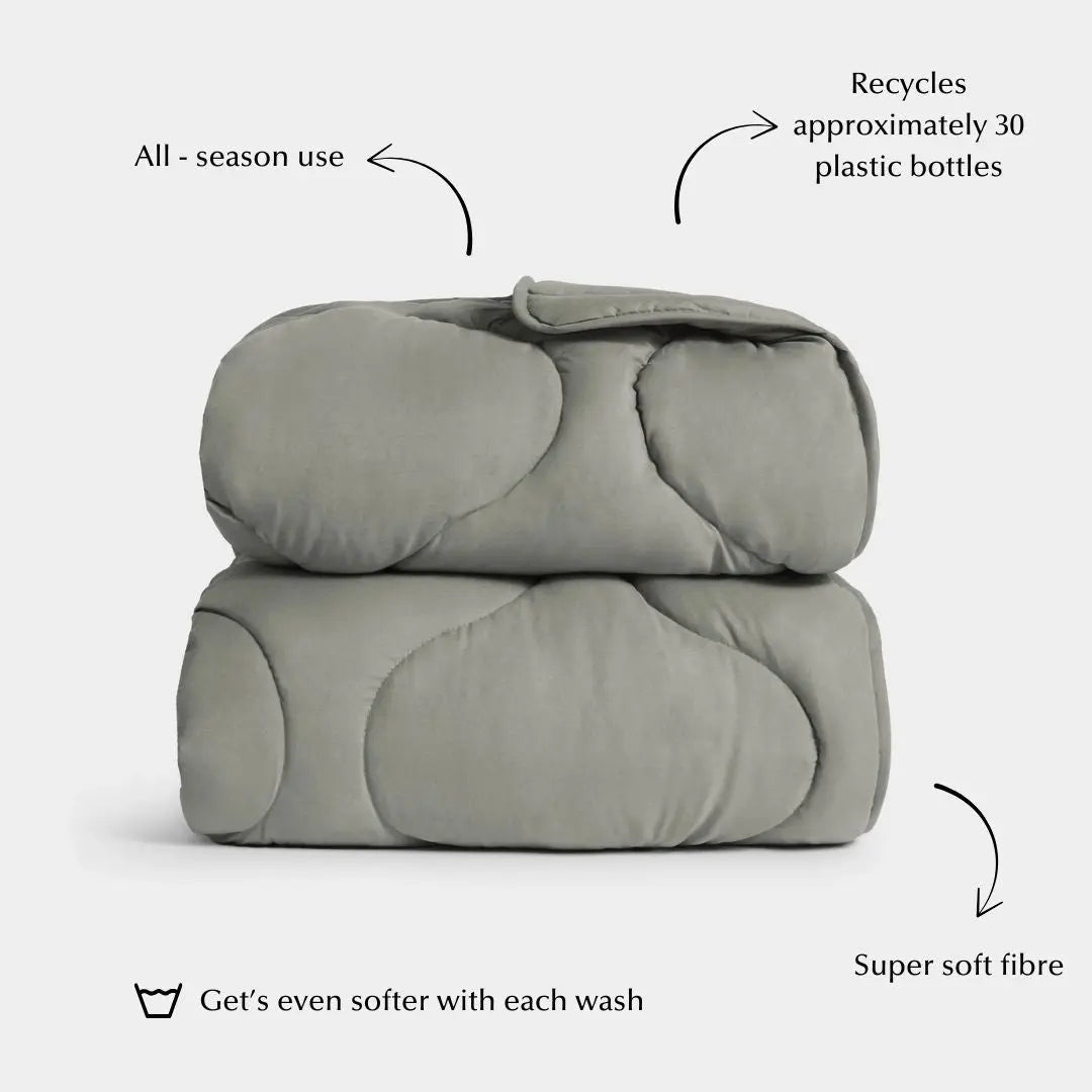 Quilted Snuggle Blanket in Grey Ethical Bedding™