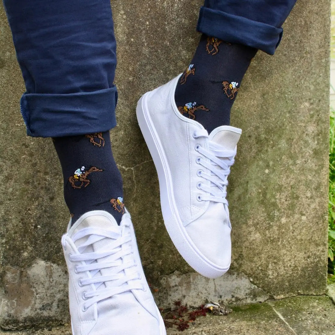 Racehorse Bamboo Socks Swole Panda