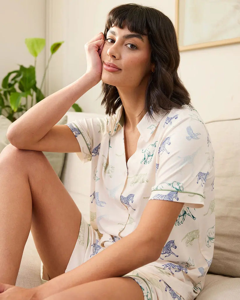 Racing Animals Print Short Pyjama Set Chelsea Peers