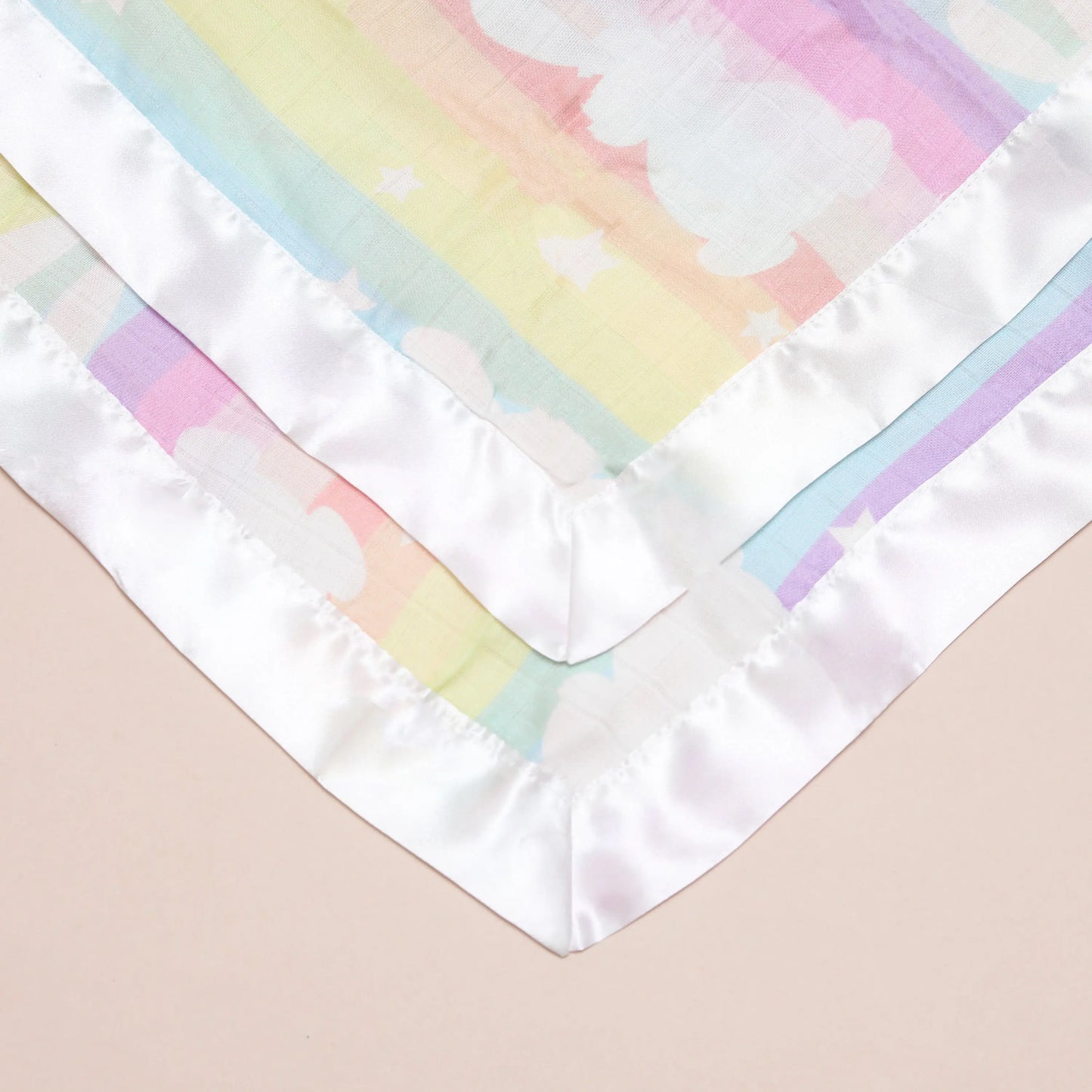 Rainbow Bunnies Satin Comforter 2-Pack - White Satin Bullabaloo