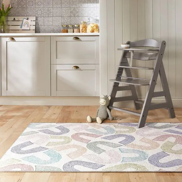 Rainbow Multicoloured Washable Rug Dunelm