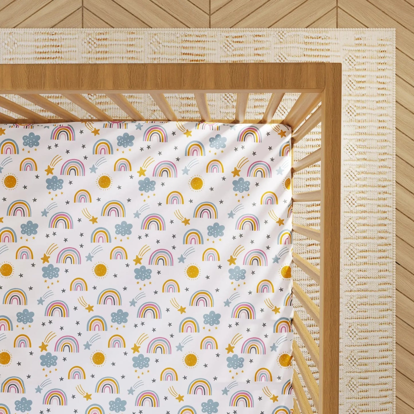 Rainbow Organic Cotton Fitted Sheet Kabode