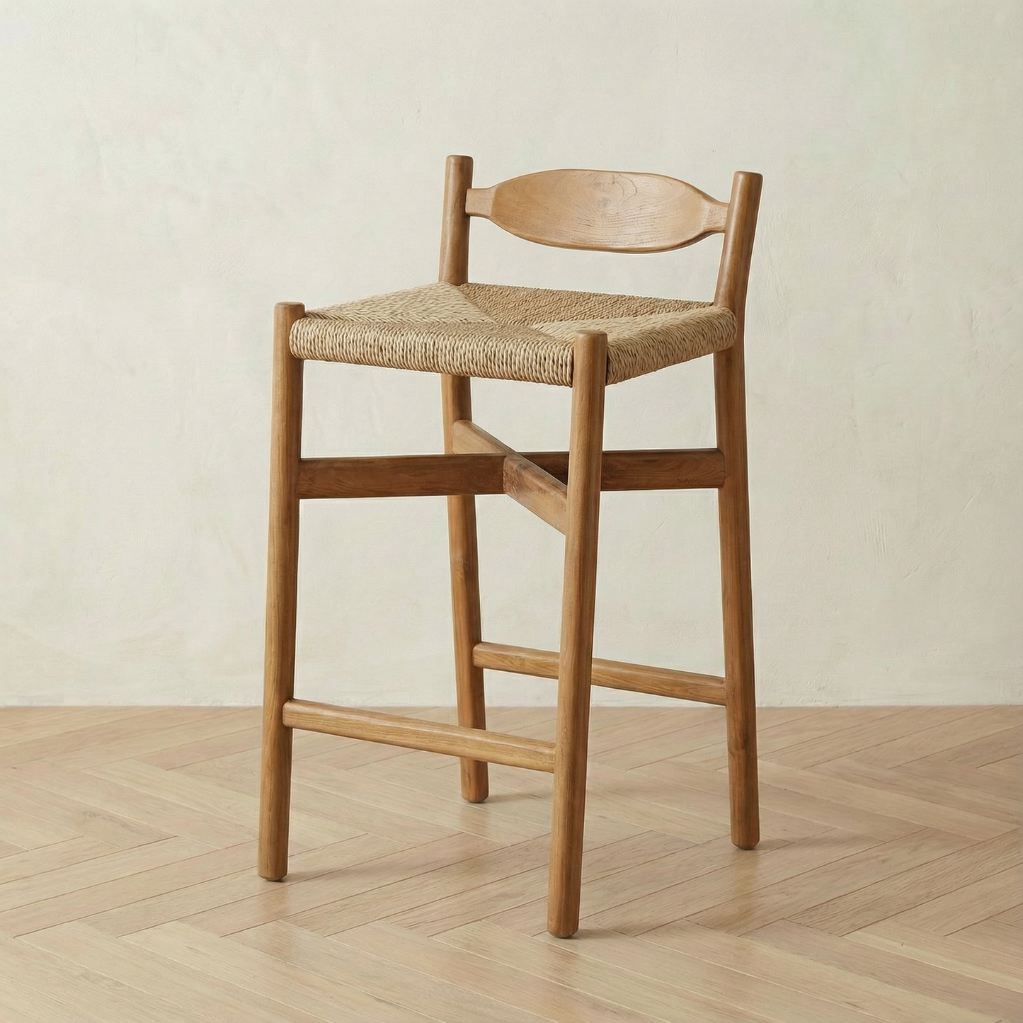 Raka Teak & Rattan Bar Stool The Bali Concept