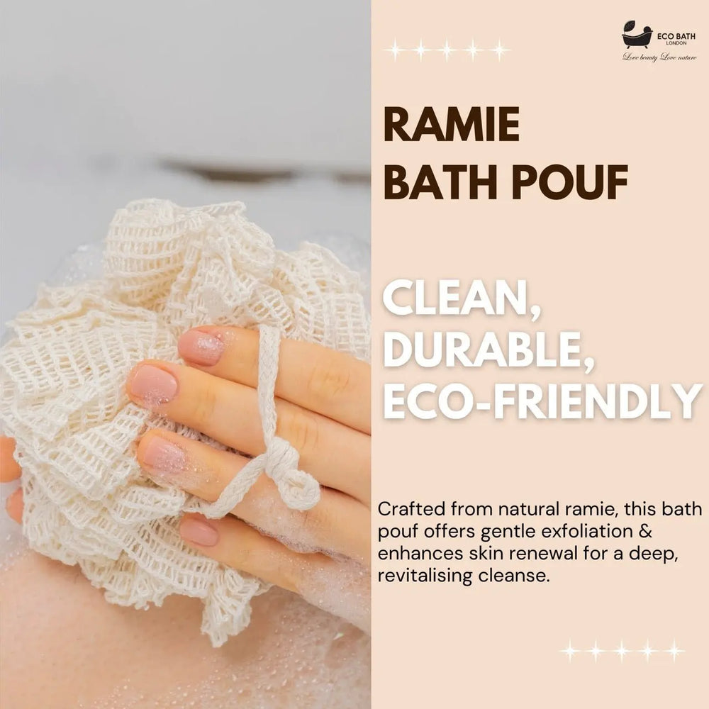 Ramie Bath Puff - Soft Body Scrubber Bath Sponge Eco Bath London