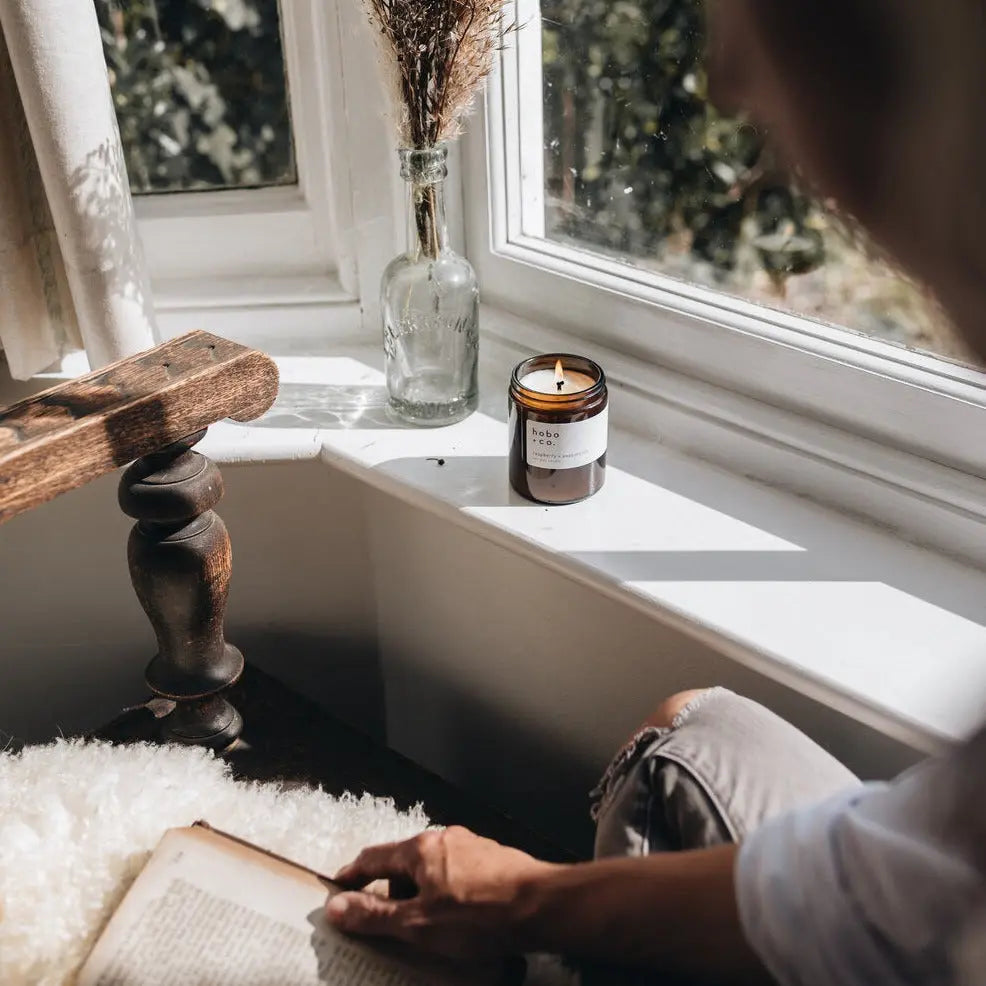 Raspberry + Peppercorn Medium Scented Soy Candle hobo + co.