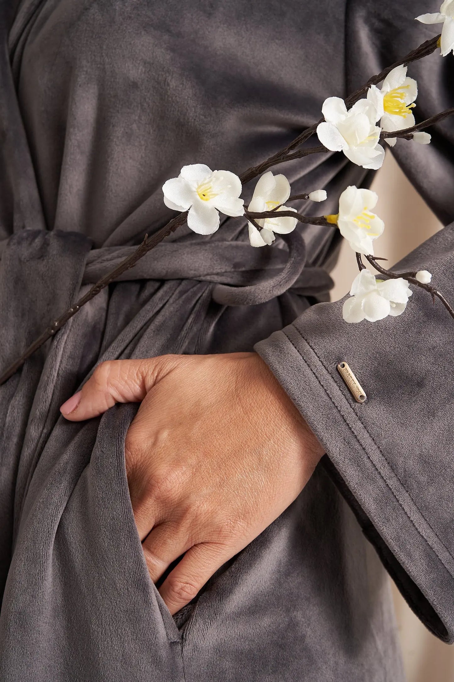 Raven Velour Longline Robe Pretty You London
