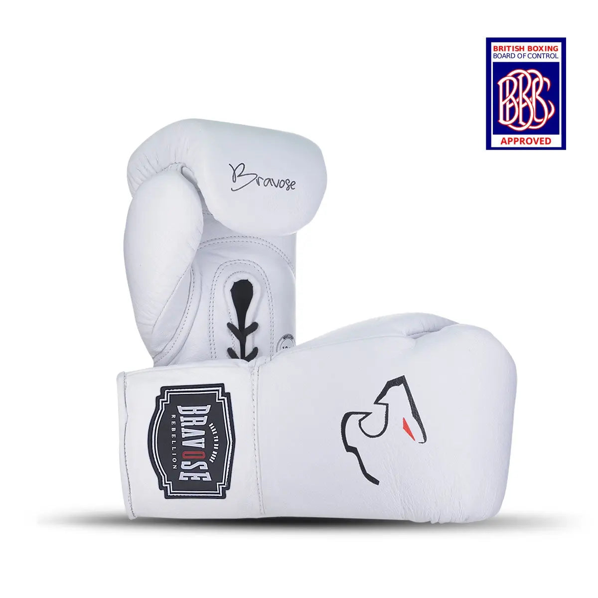 Rebellion Professional Fight Gloves White Bravose