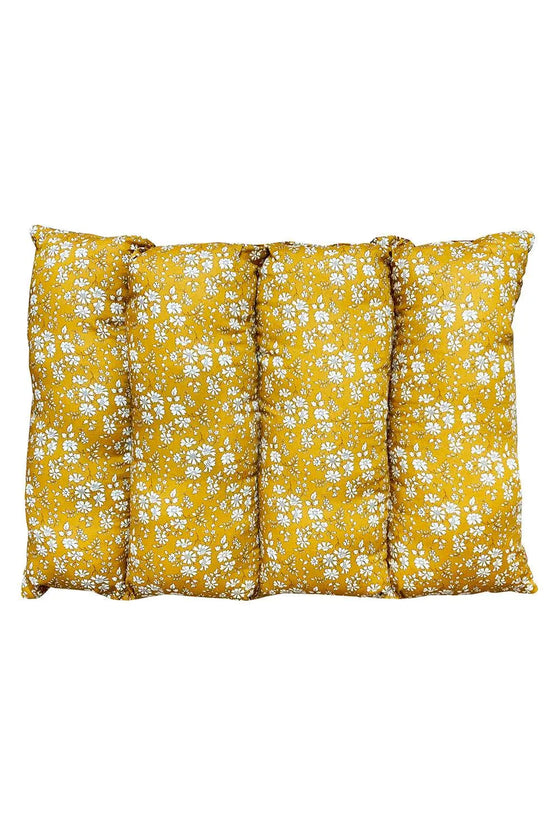 Rectangle Animal Bed Cushion Made With Liberty Fabric CAPEL MUSTARD Coco & Wolf