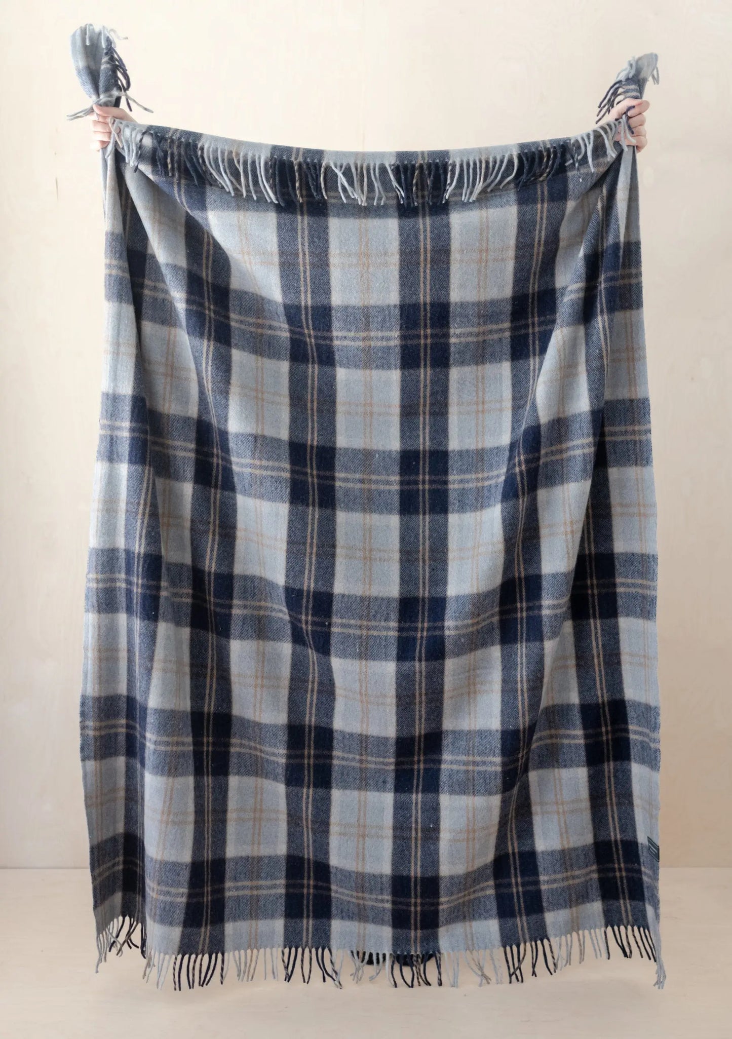 Recycled Wool Blanket in Bannockbane Silver Tartan TartanBlanketCo