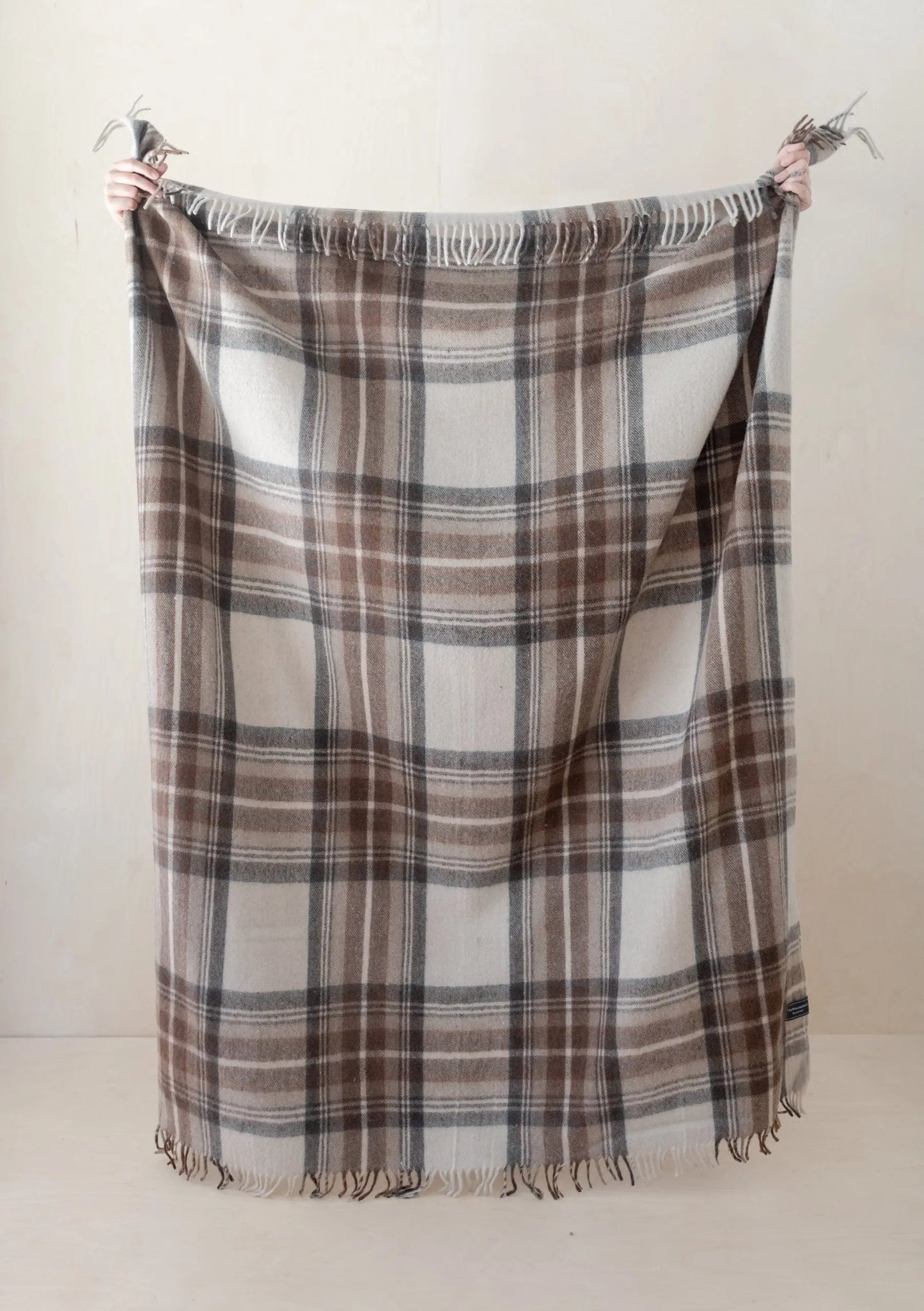 Recycled Wool Blanket in Stewart Natural Dress Tartan TartanBlanketCo