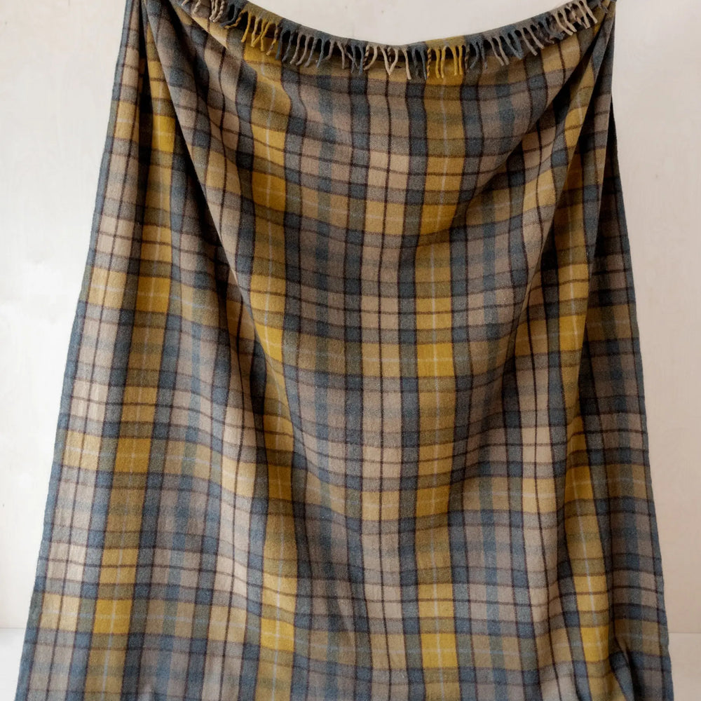 Recycled Wool Extra Large Blanket in Buchanan Natural Tartan TartanBlanketCo