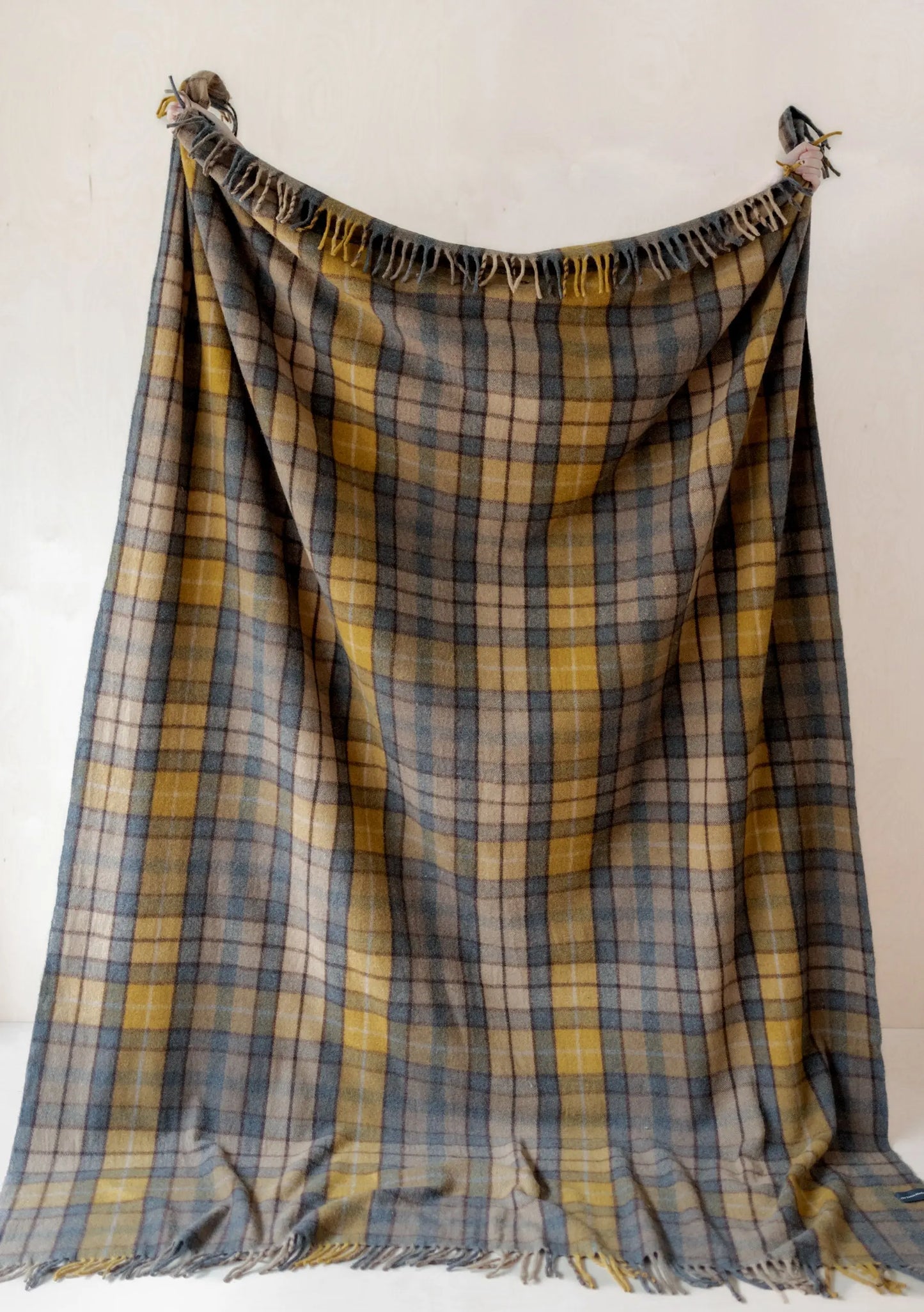 Recycled Wool Extra Large Blanket in Buchanan Natural Tartan TartanBlanketCo