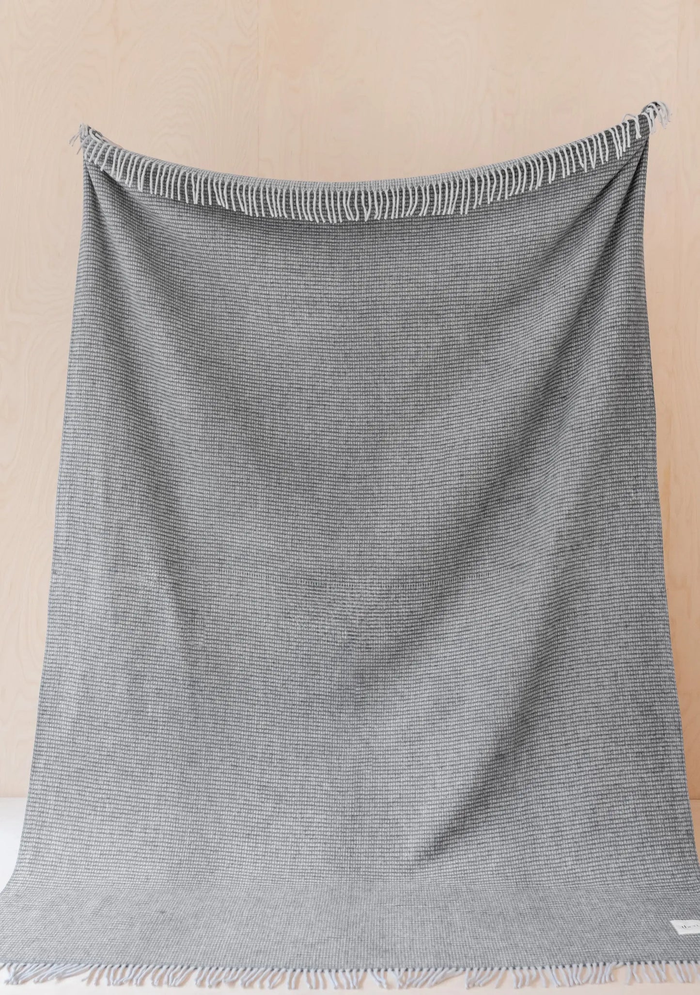 Recycled Wool Extra Large Blanket in Charcoal Waffle TartanBlanketCo