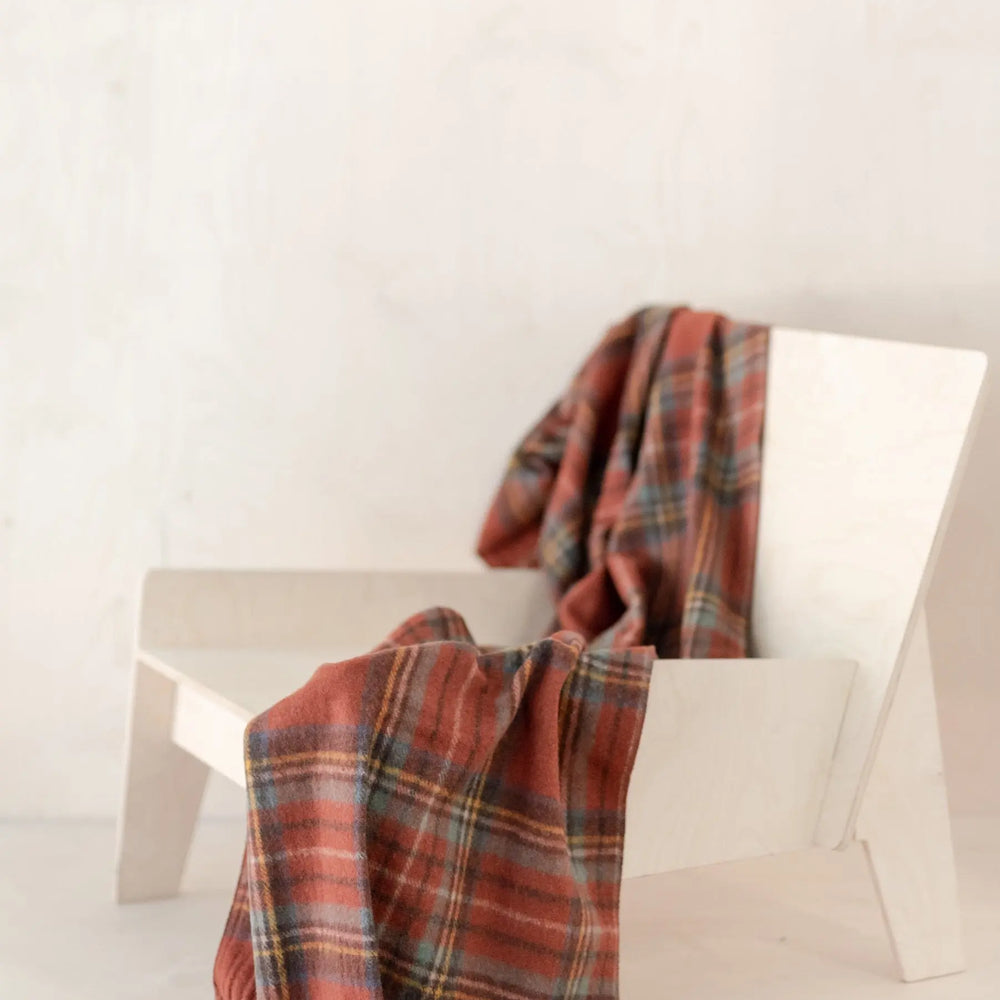 Recycled Wool Small Blanket in Stewart Royal Antique Tartan TartanBlanketCo