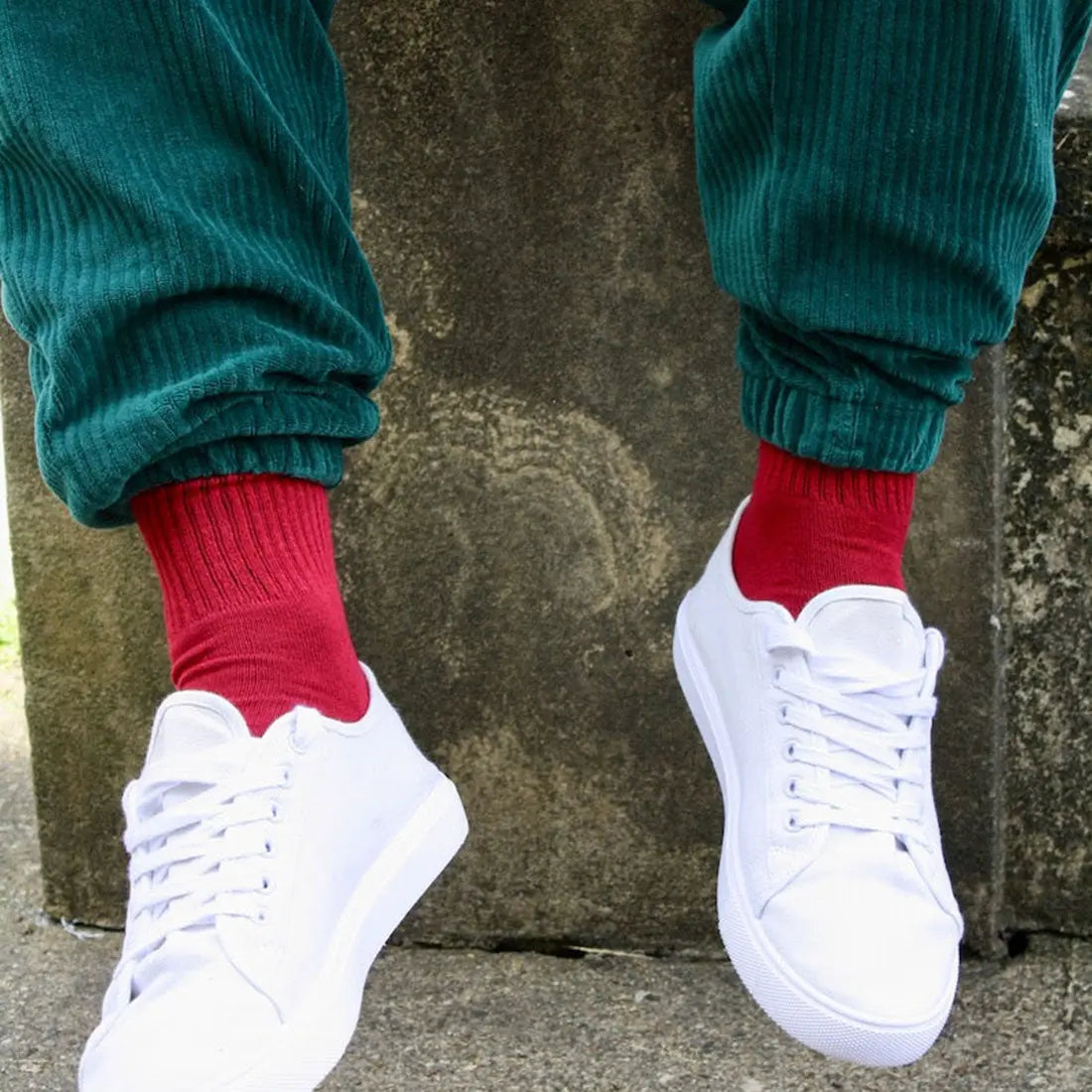 Red Athletic Bamboo Socks Swole Panda