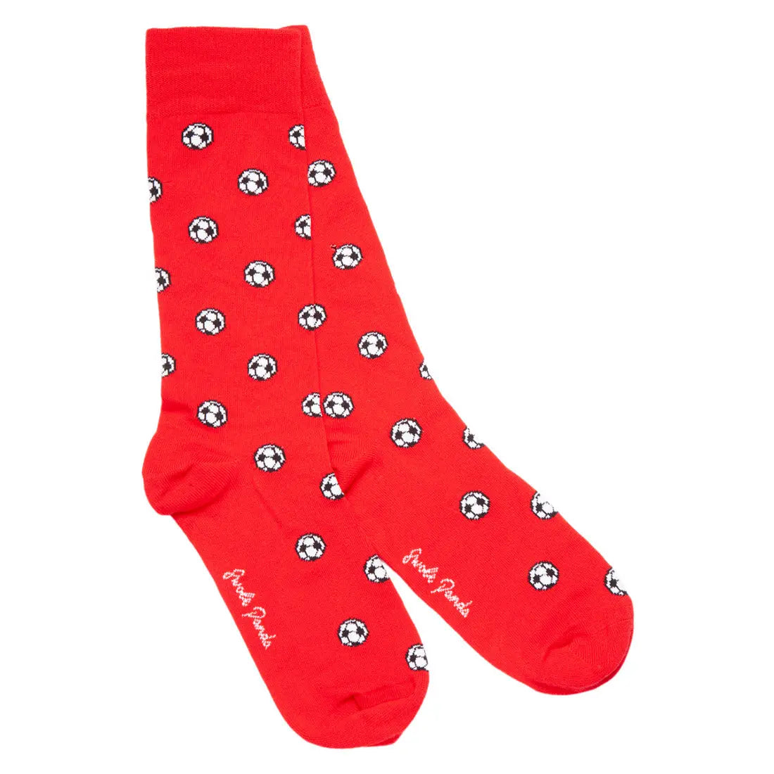 Red Football Bamboo Socks Swole Panda