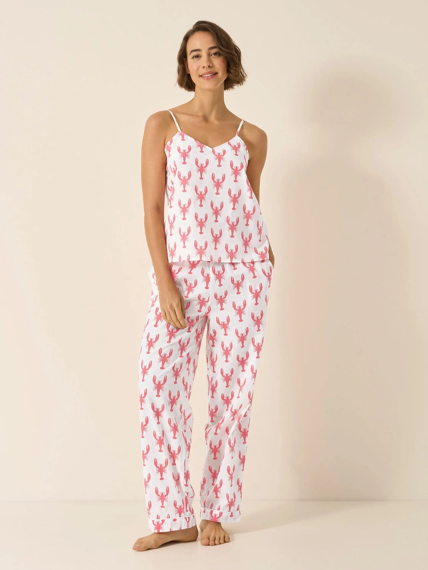 Red Lobster Women's Organic Cotton Cami Trouser Set Myza