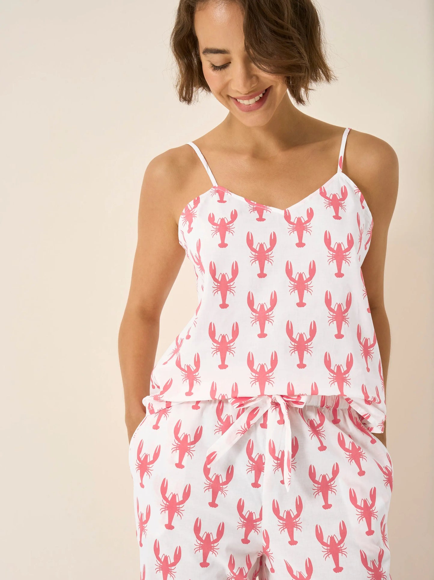 Red Lobster Women's Organic Cotton Cami Trouser Set Myza