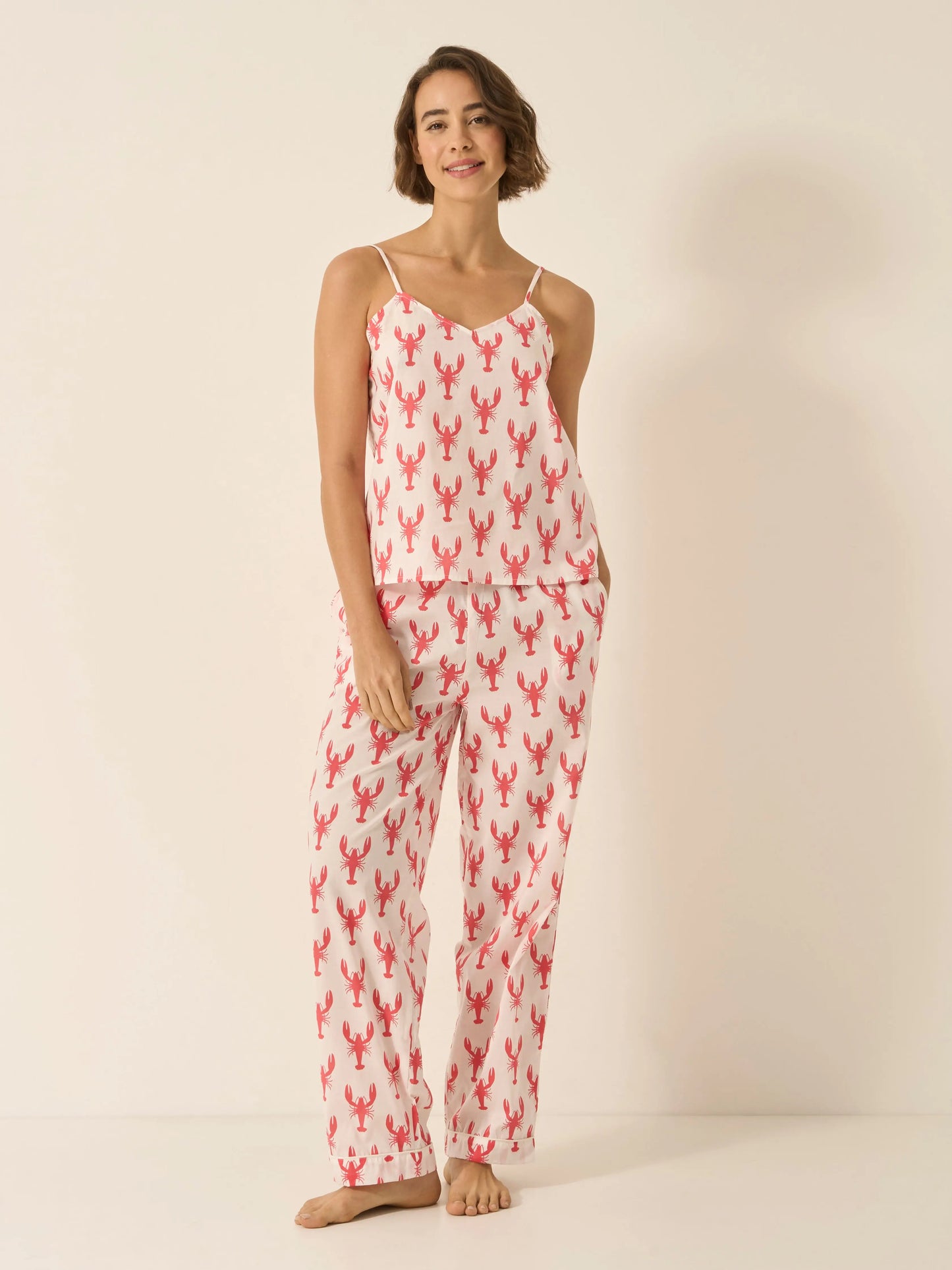 Red Lobster Women's Organic Cotton Cami Trouser Set Myza
