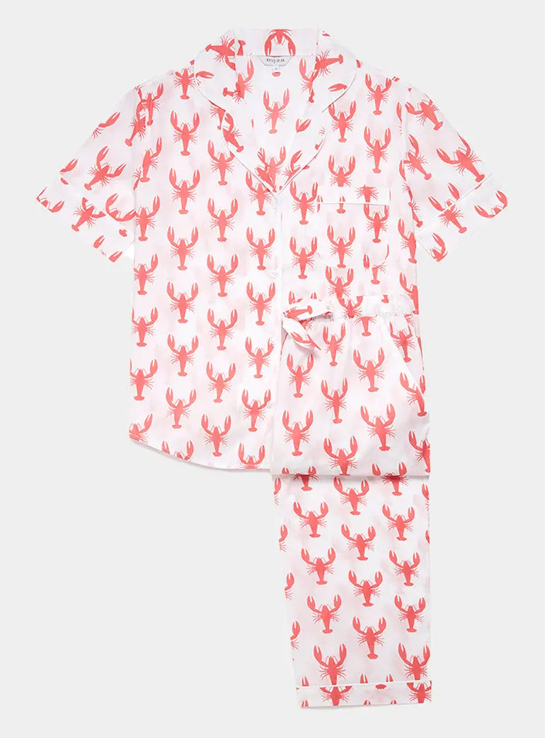 Lobster Short Sleeve Organic Cotton Pyjama Trouser Set