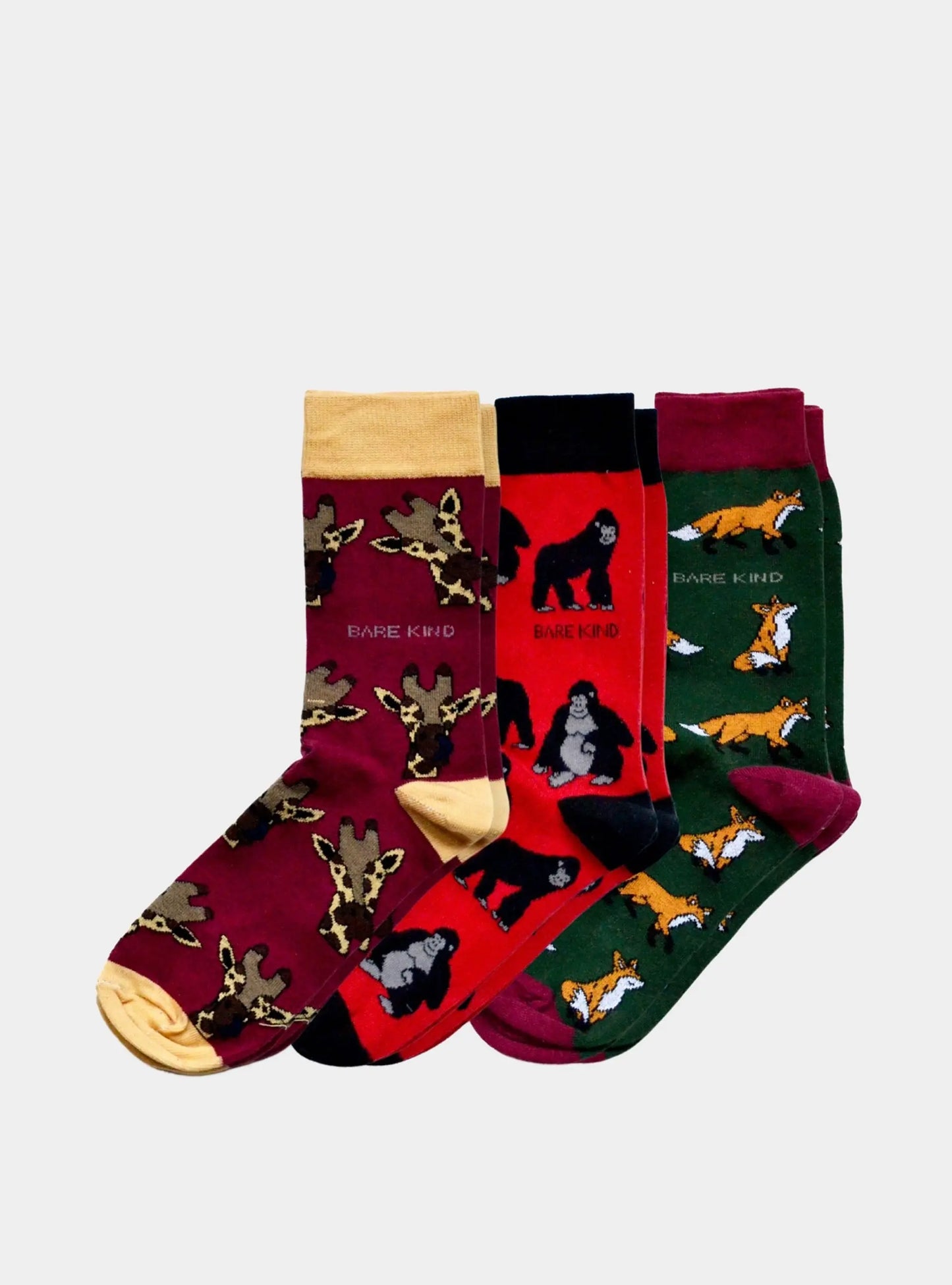 Red Lover 3 Bamboo Sock Set Bare Kind