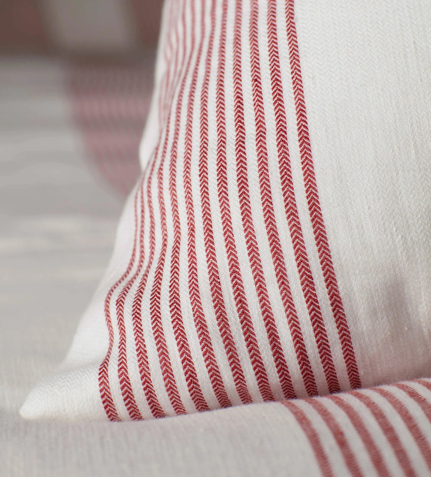 Red Ticking Stripe Cotton Linen Housewife Pillowcase The Secret Linen Store