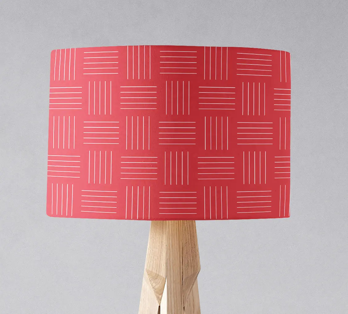 Red and White Lines Lampshade, Ceiling or Table Lamp Shade Shadow bright