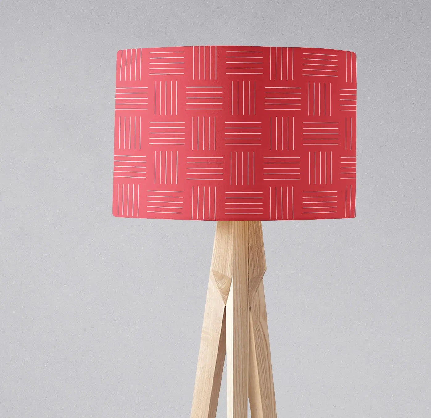 Red and White Lines Lampshade, Ceiling or Table Lamp Shade Shadow bright