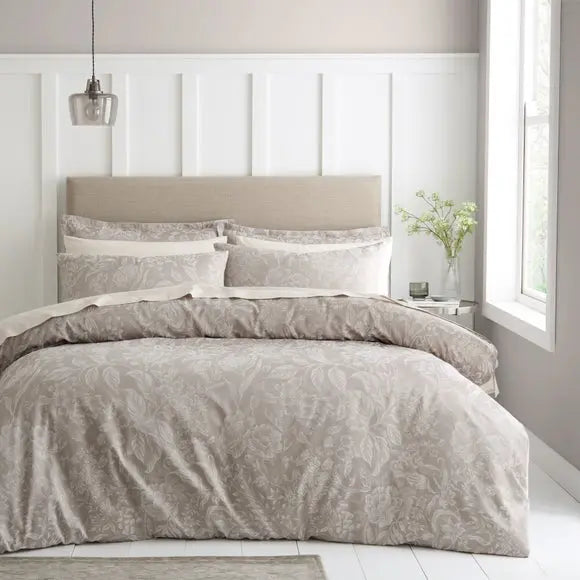 Remi Jacquard Polycotton Duvet Cover and Pillowcase Set Dunelm