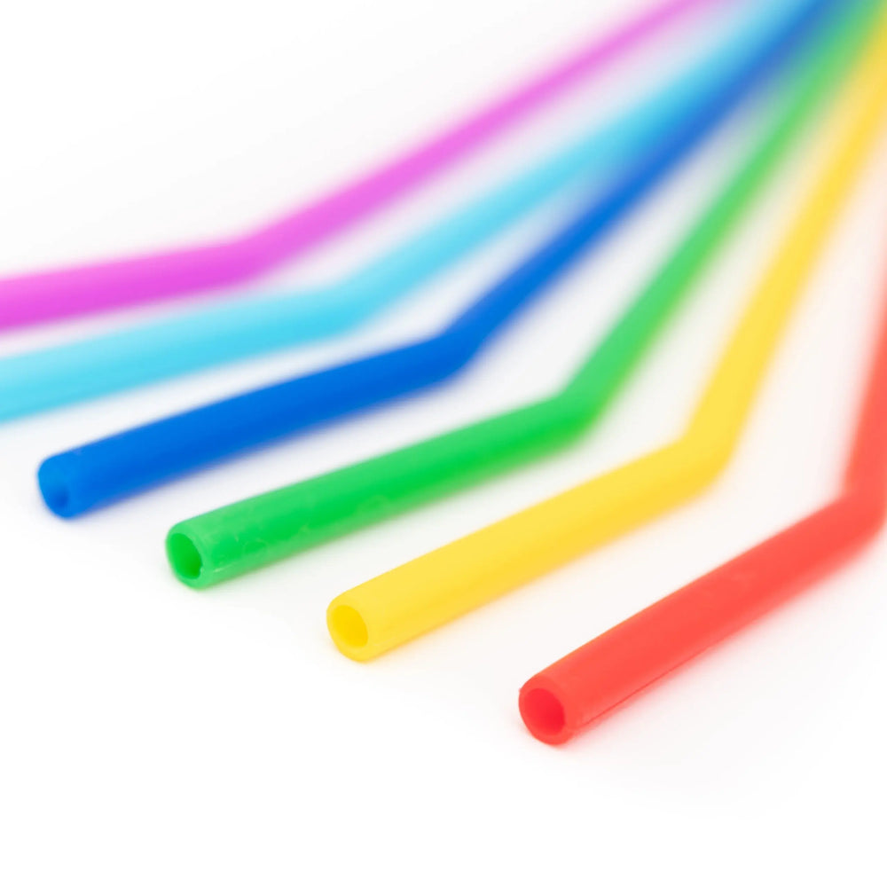 Reusable Silicone Drinking Straws - 6 Pack Wild And Stone