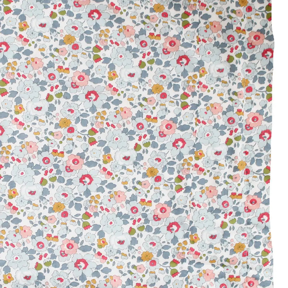 Reversible Stitch Border Bedspread Made With Liberty Fabric BETSY GREY & CAPEL MUSTARD Coco & Wolf