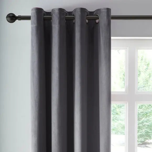 Reversible Velour Eyelet Curtains Dunelm