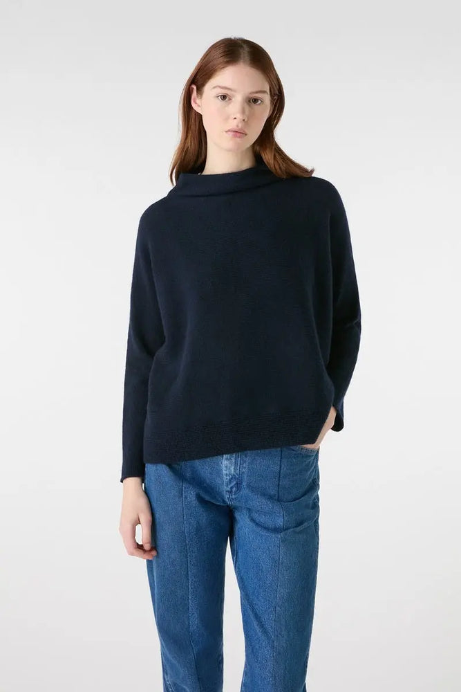 Rhea Horizontal Sweater - Navy Bamford