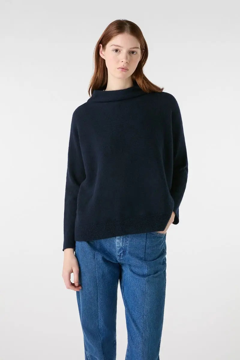 Rhea Horizontal Sweater - Navy Bamford