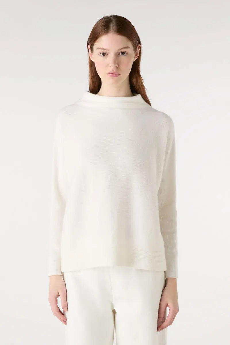 Rhea Horizontal Sweater - White Bamford
