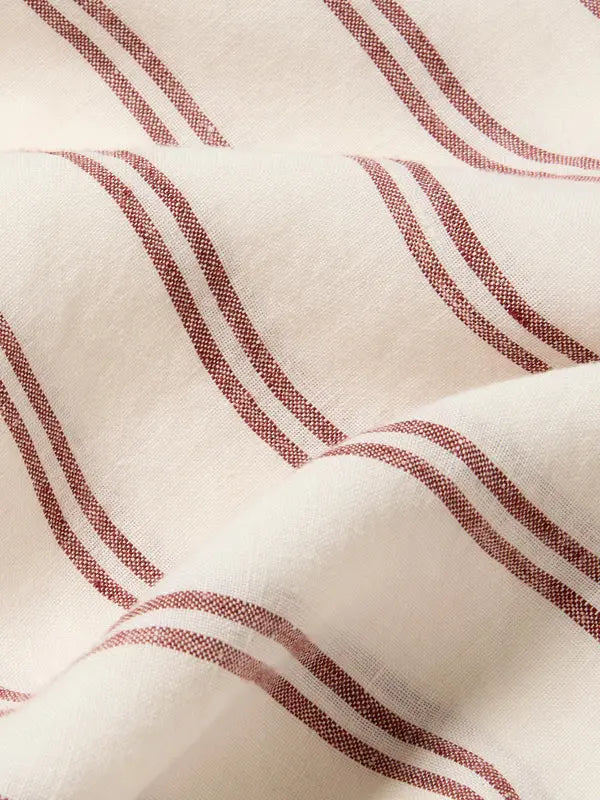 Rhubarb Kemptown Stripe Linen Blend Duvet Cover Piglet
