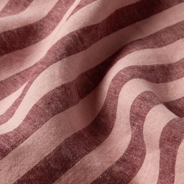 Rhubarb & Rose Pembroke Stripe Linen Blend Duvet Cover Piglet