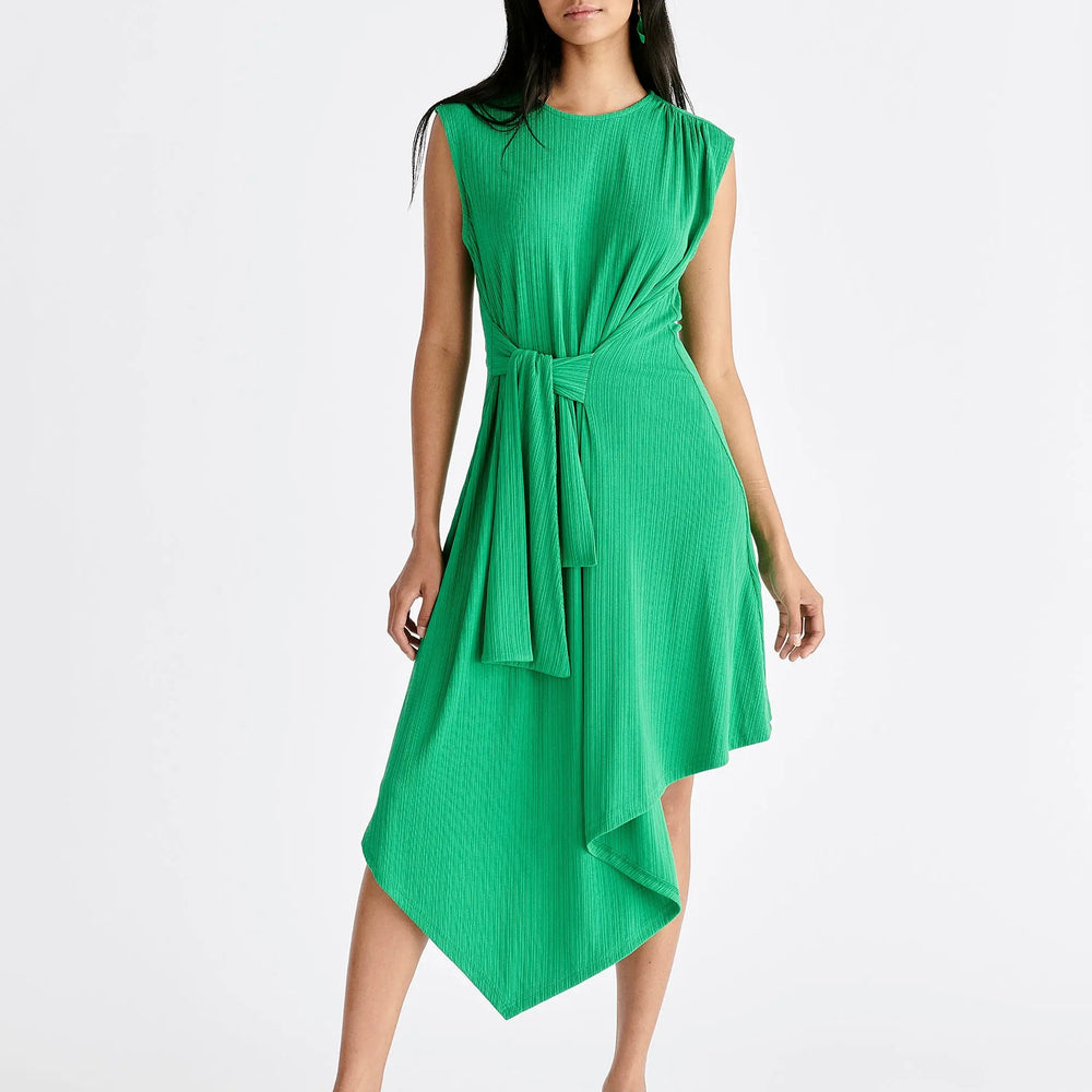 Ribbed Asymmetric Hem Dress Paisie