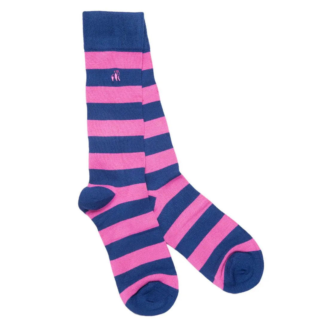 Rich Pink Striped Bamboo Socks Swole Panda