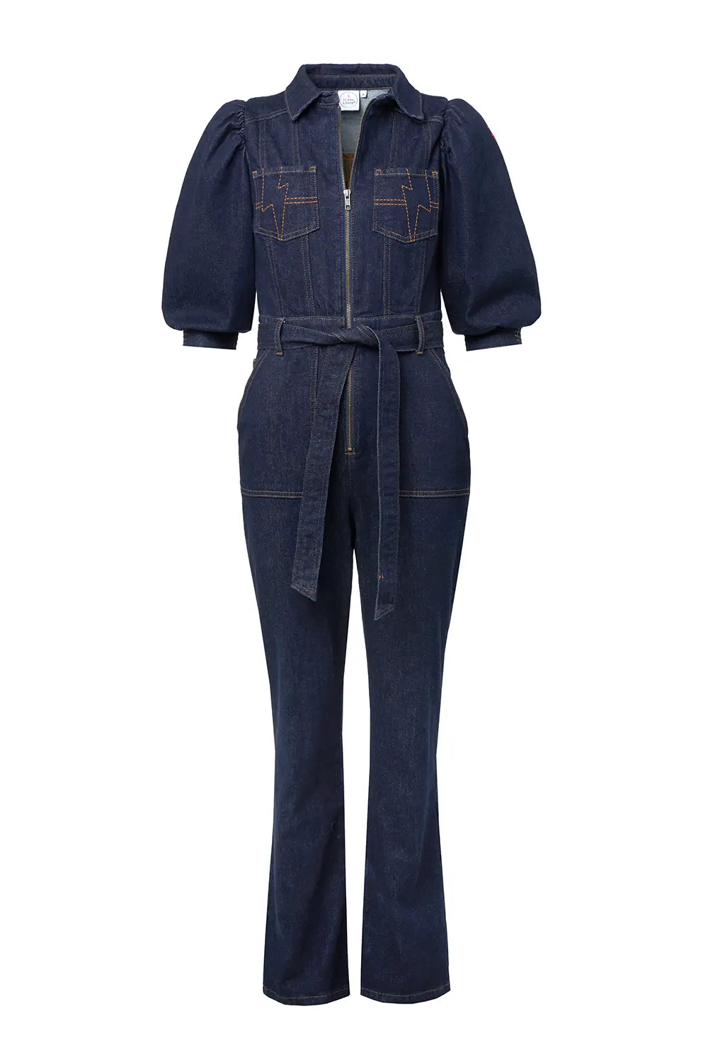 Rinse Wash Denim Flared Leg Jumpsuit Scamp & Dude