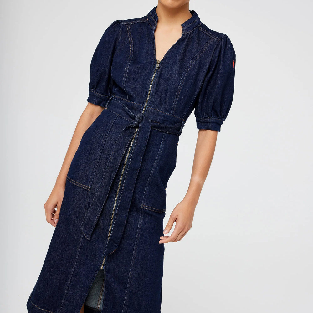 Rinse Wash Zip Detail Denim Dress Scamp & Dude