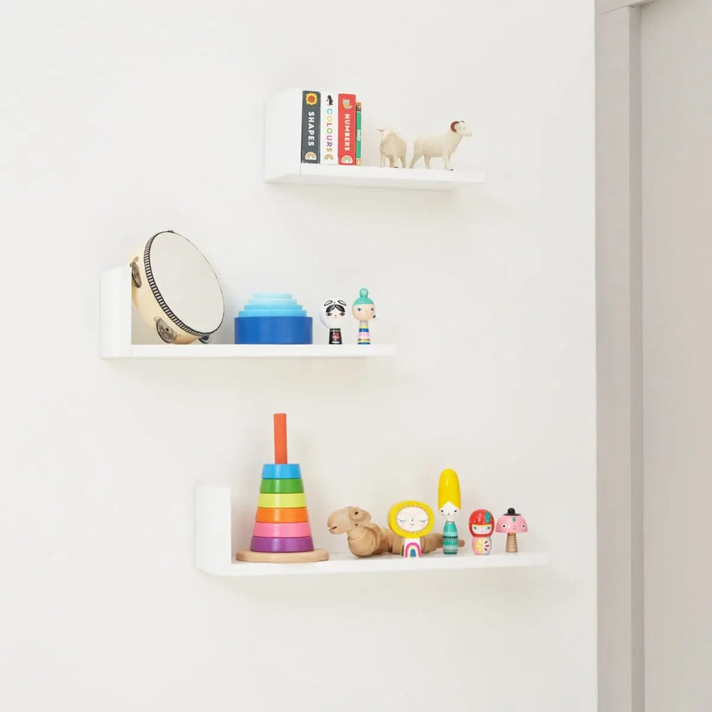 Rio Set of Three L-Shaped Wall Shelves Tutti Bambini